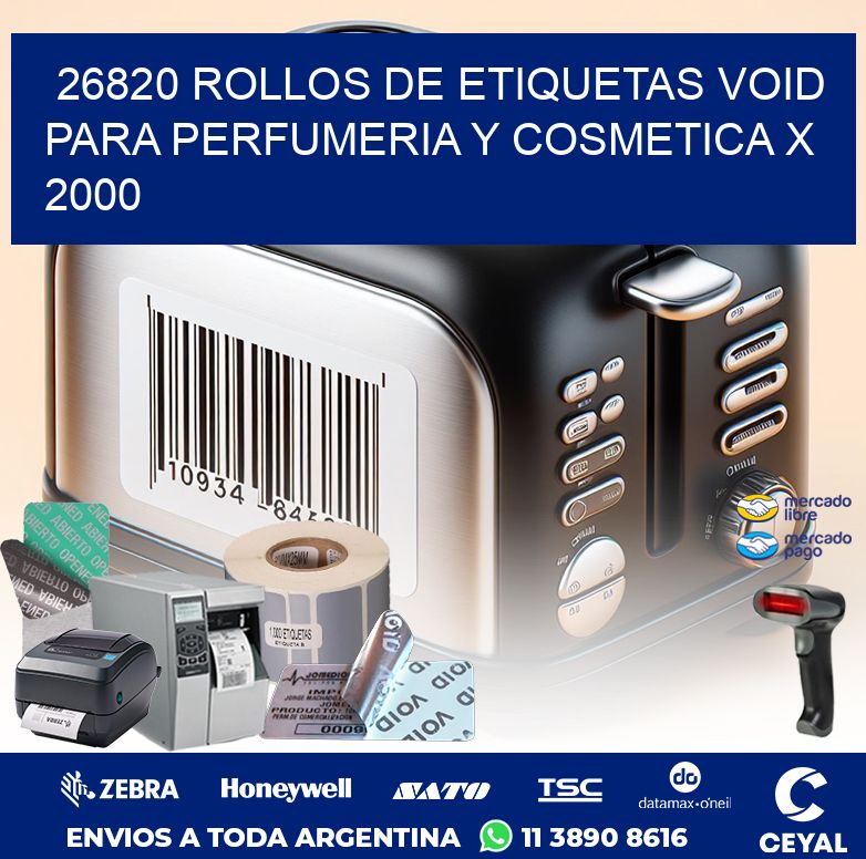 26820 ROLLOS DE ETIQUETAS VOID PARA PERFUMERIA Y COSMETICA X 2000