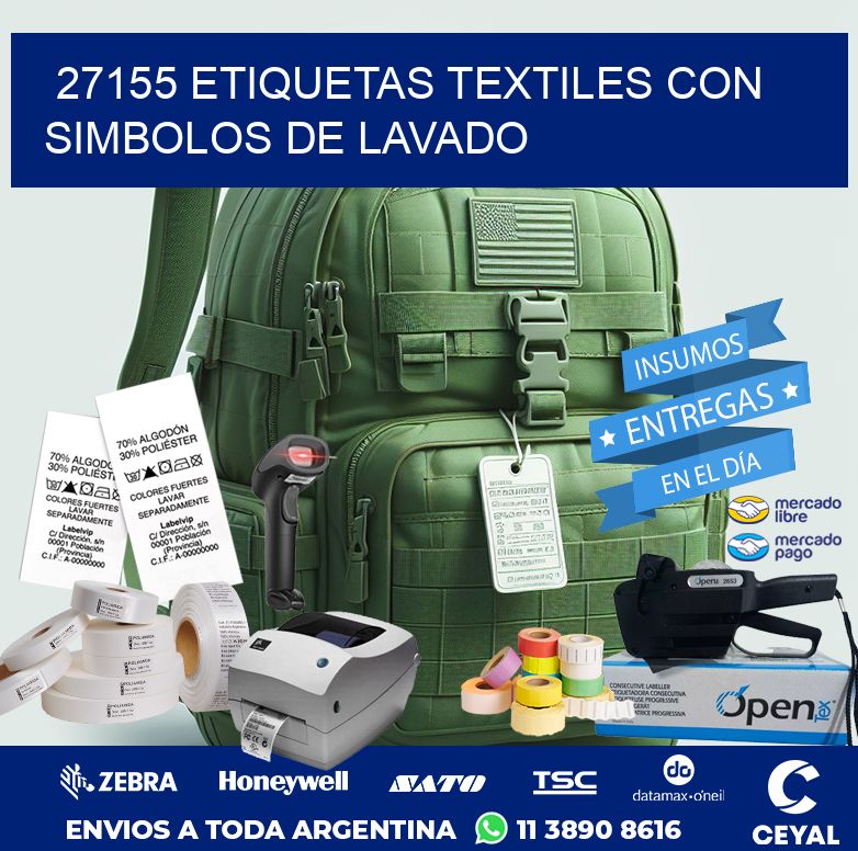 27155 ETIQUETAS TEXTILES CON SIMBOLOS DE LAVADO