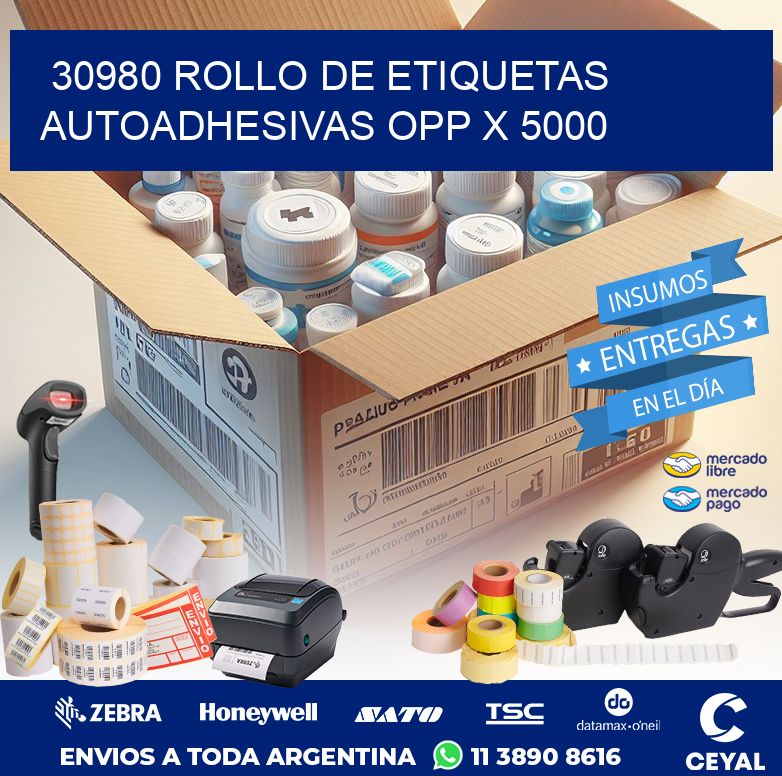 30980 ROLLO DE ETIQUETAS AUTOADHESIVAS OPP X 5000