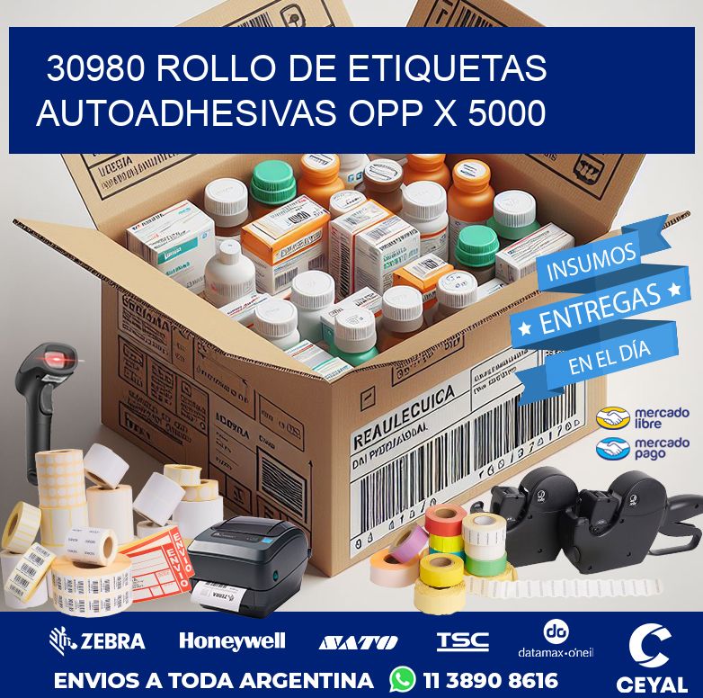 30980 ROLLO DE ETIQUETAS AUTOADHESIVAS OPP X 5000