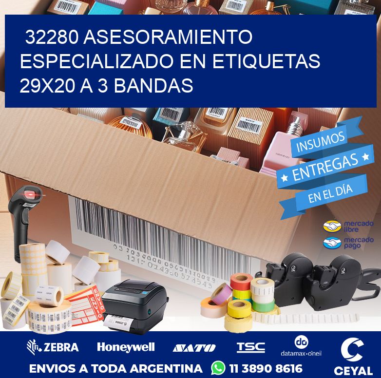32280 ASESORAMIENTO ESPECIALIZADO EN ETIQUETAS 29X20 A 3 BANDAS