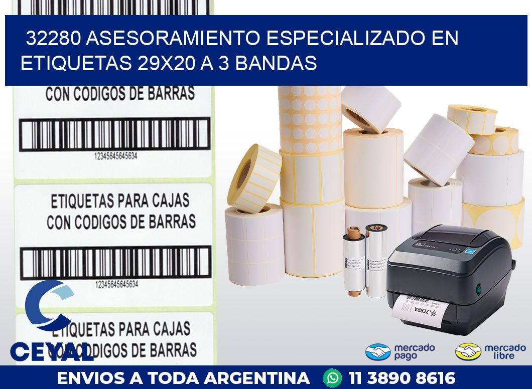 32280 ASESORAMIENTO ESPECIALIZADO EN ETIQUETAS 29X20 A 3 BANDAS