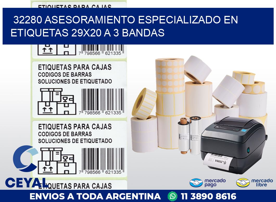 32280 ASESORAMIENTO ESPECIALIZADO EN ETIQUETAS 29X20 A 3 BANDAS