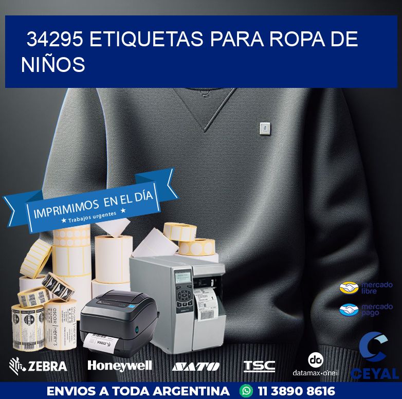 34295 ETIQUETAS PARA ROPA DE NIÑOS