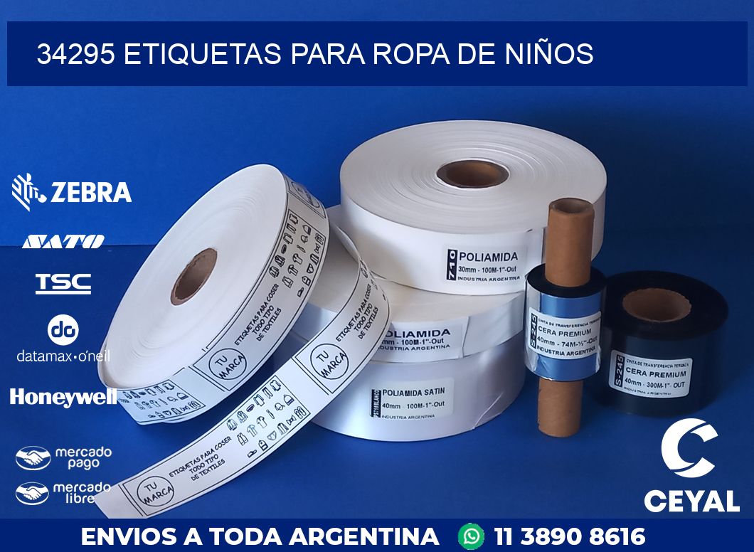 34295 ETIQUETAS PARA ROPA DE NIÑOS