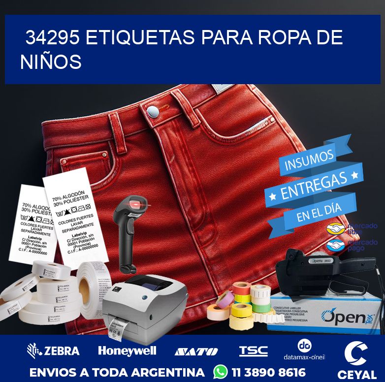 34295 ETIQUETAS PARA ROPA DE NIÑOS