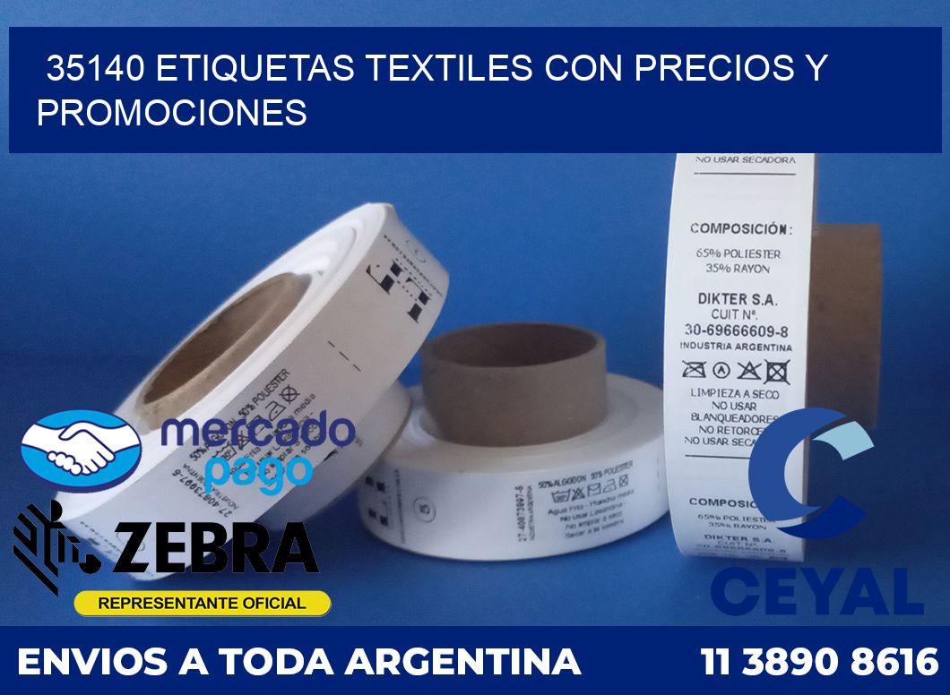 35140 ETIQUETAS TEXTILES CON PRECIOS Y PROMOCIONES