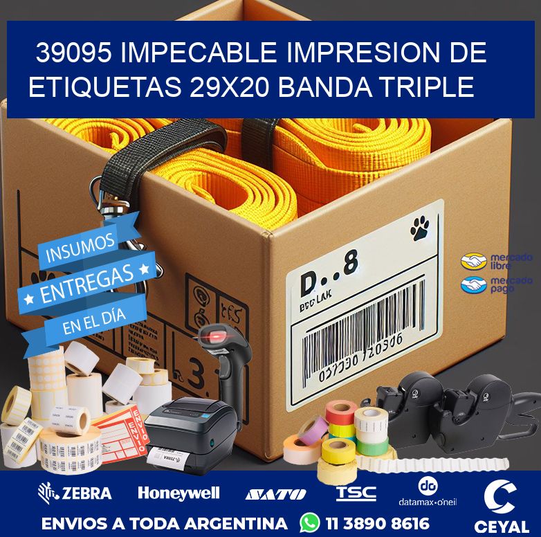 39095 IMPECABLE IMPRESION DE ETIQUETAS 29X20 BANDA TRIPLE