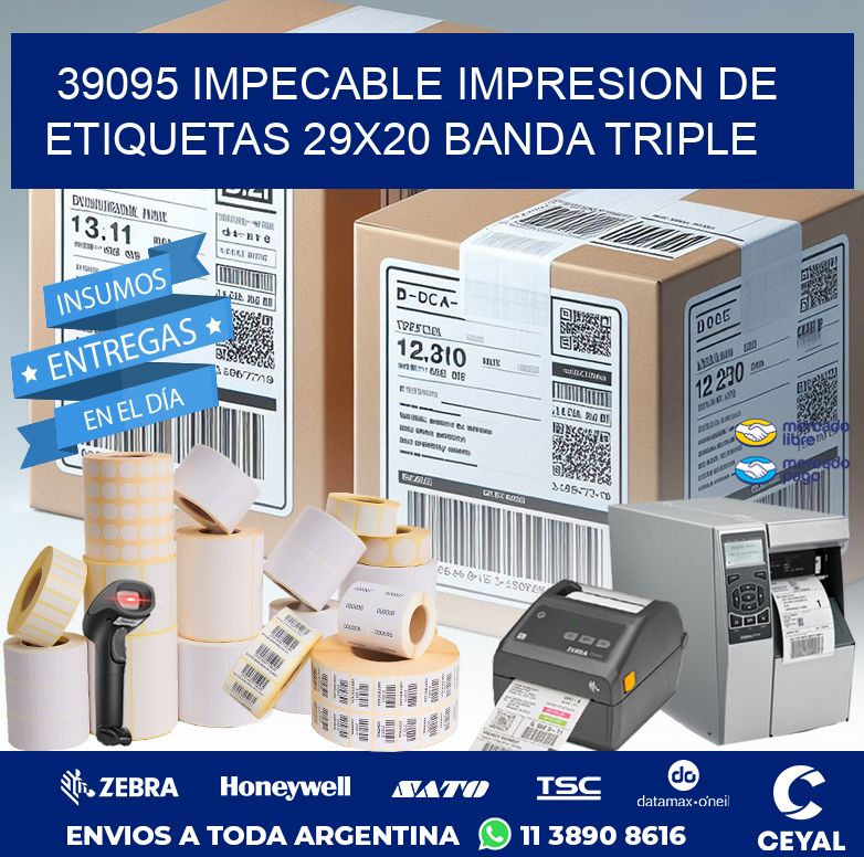 39095 IMPECABLE IMPRESION DE ETIQUETAS 29X20 BANDA TRIPLE