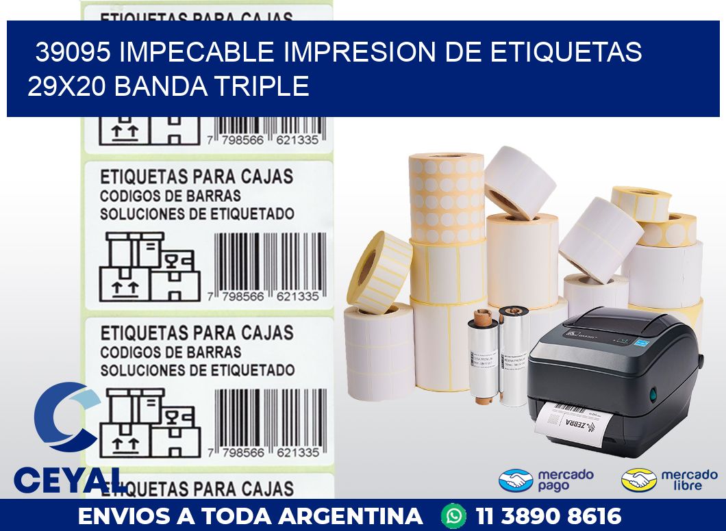 39095 IMPECABLE IMPRESION DE ETIQUETAS 29X20 BANDA TRIPLE