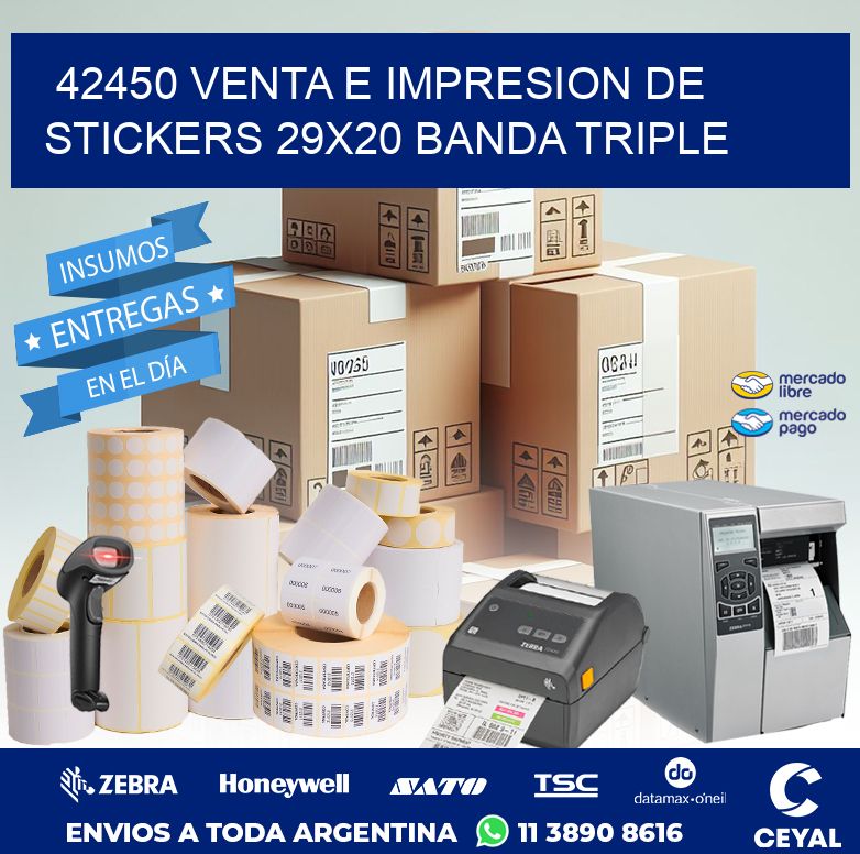 42450 VENTA E IMPRESION DE STICKERS 29X20 BANDA TRIPLE