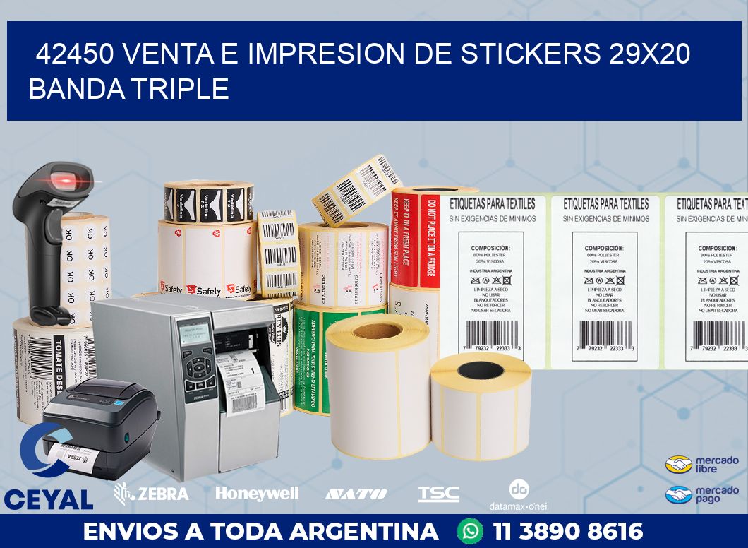 42450 VENTA E IMPRESION DE STICKERS 29X20 BANDA TRIPLE