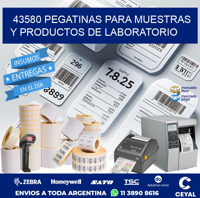 43580 PEGATINAS PARA MUESTRAS Y PRODUCTOS DE LABORATORIO