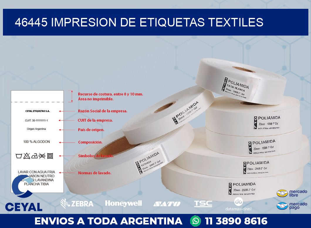 46445 IMPRESION DE ETIQUETAS TEXTILES