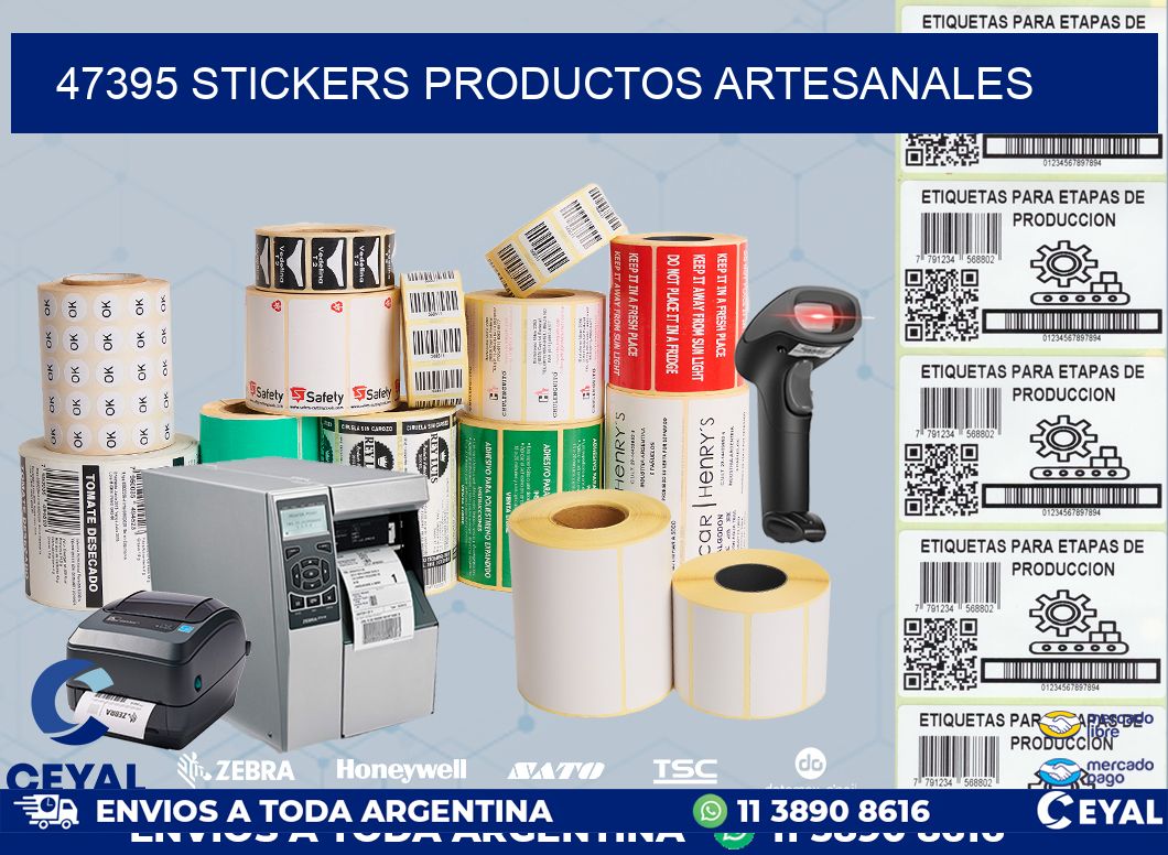 47395 stickers productos artesanales