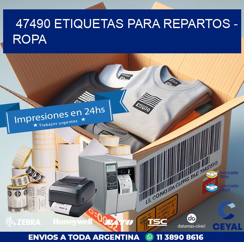 47490 ETIQUETAS PARA REPARTOS - ROPA