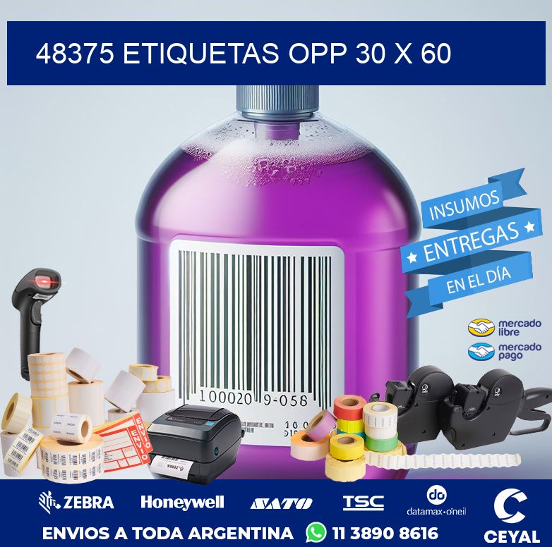 48375 ETIQUETAS OPP 30 X 60