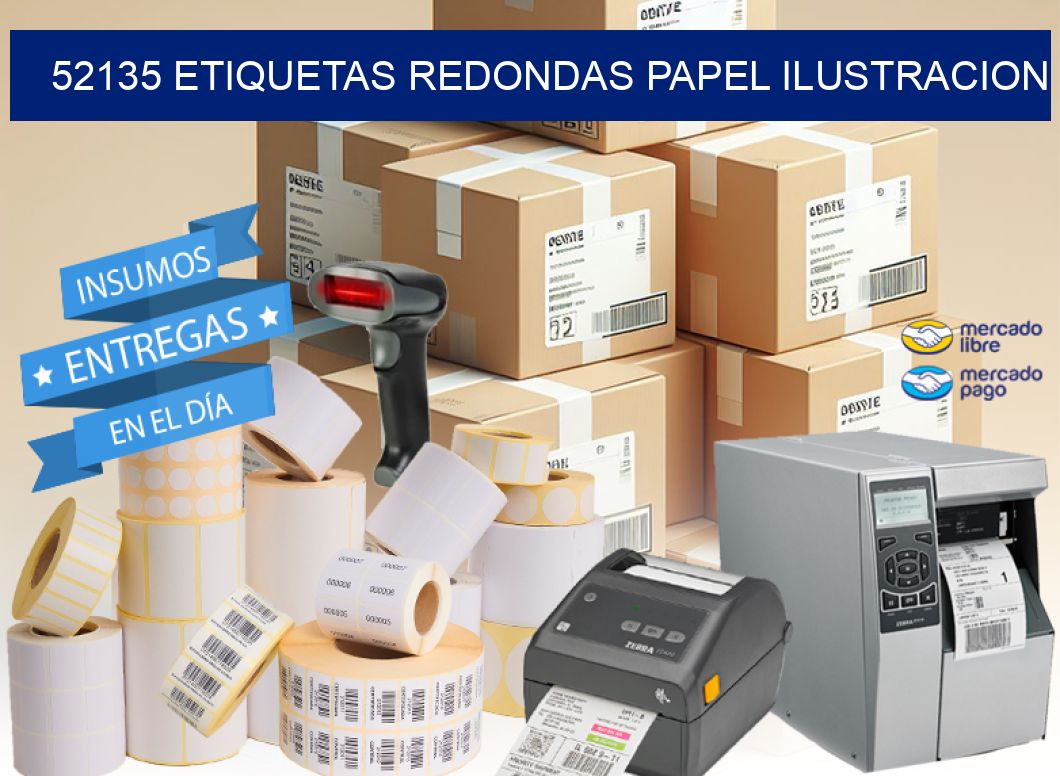 52135 ETIQUETAS REDONDAS PAPEL ILUSTRACION