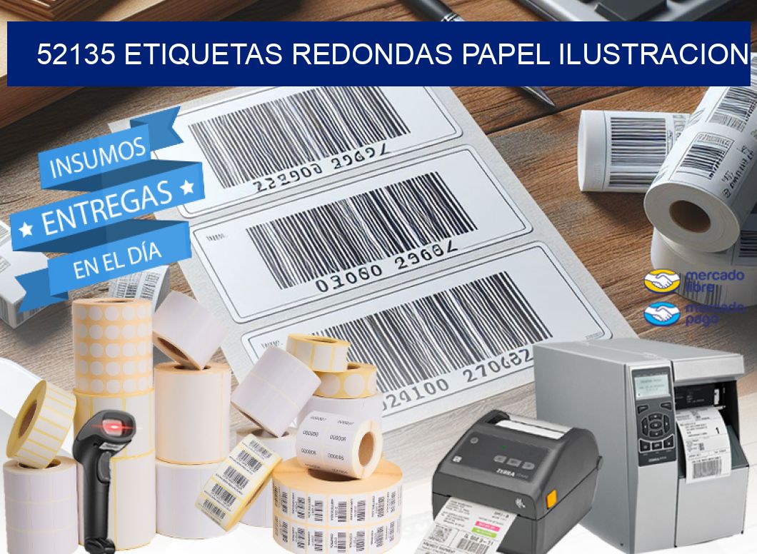 52135 ETIQUETAS REDONDAS PAPEL ILUSTRACION