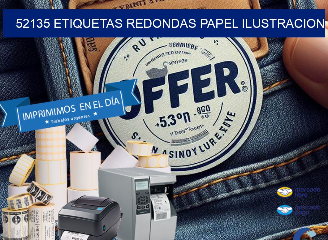 52135 ETIQUETAS REDONDAS PAPEL ILUSTRACION