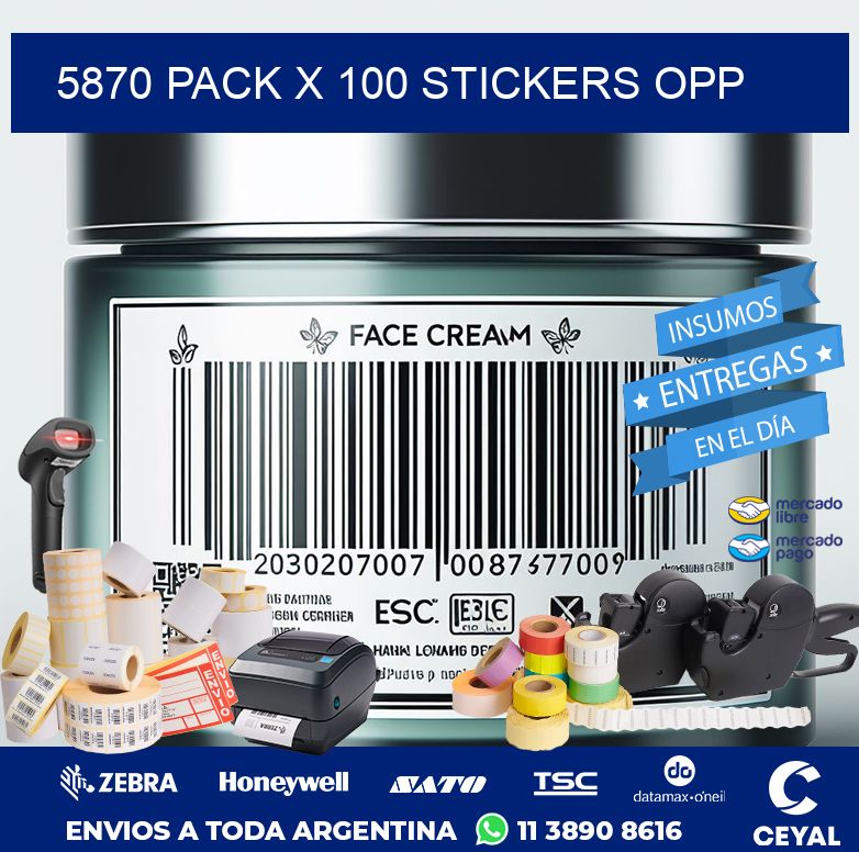 5870 PACK X 100 STICKERS OPP