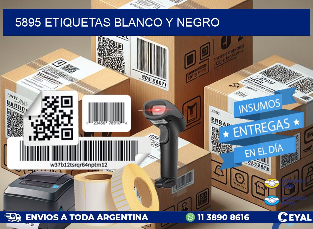 5895 etiquetas blanco y negro