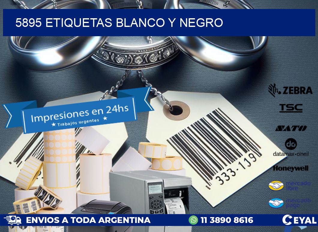 5895 etiquetas blanco y negro
