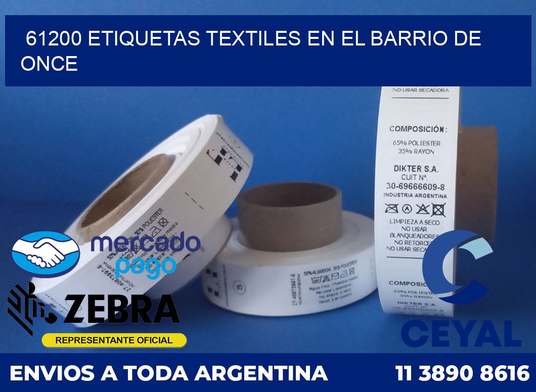 61200 ETIQUETAS TEXTILES EN EL BARRIO DE ONCE