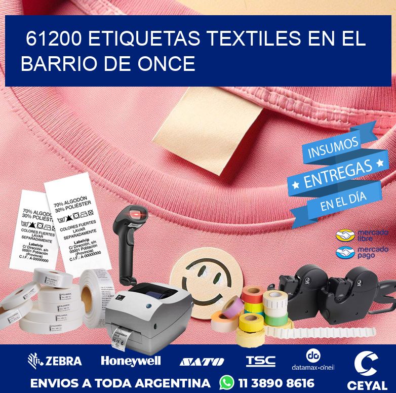 61200 ETIQUETAS TEXTILES EN EL BARRIO DE ONCE