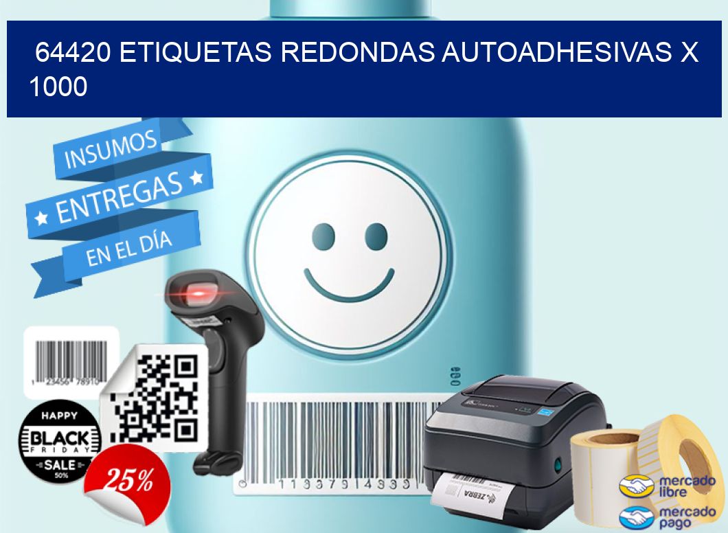 64420 ETIQUETAS REDONDAS AUTOADHESIVAS X 1000