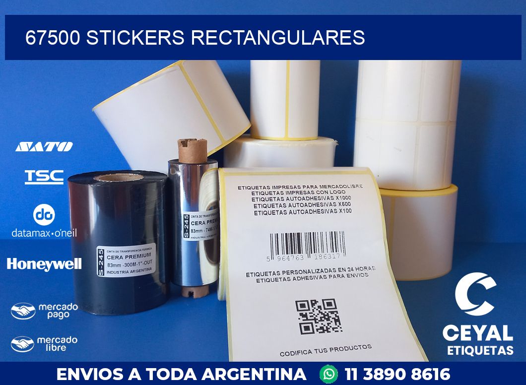 67500 Stickers rectangulares