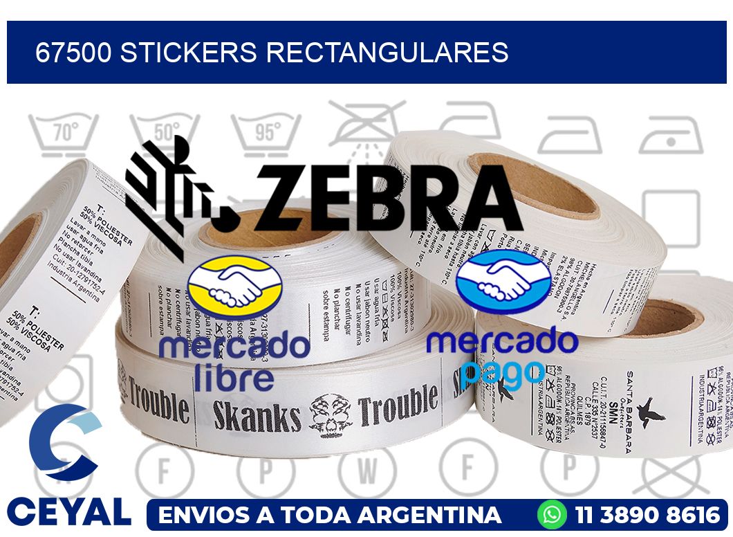67500 Stickers rectangulares