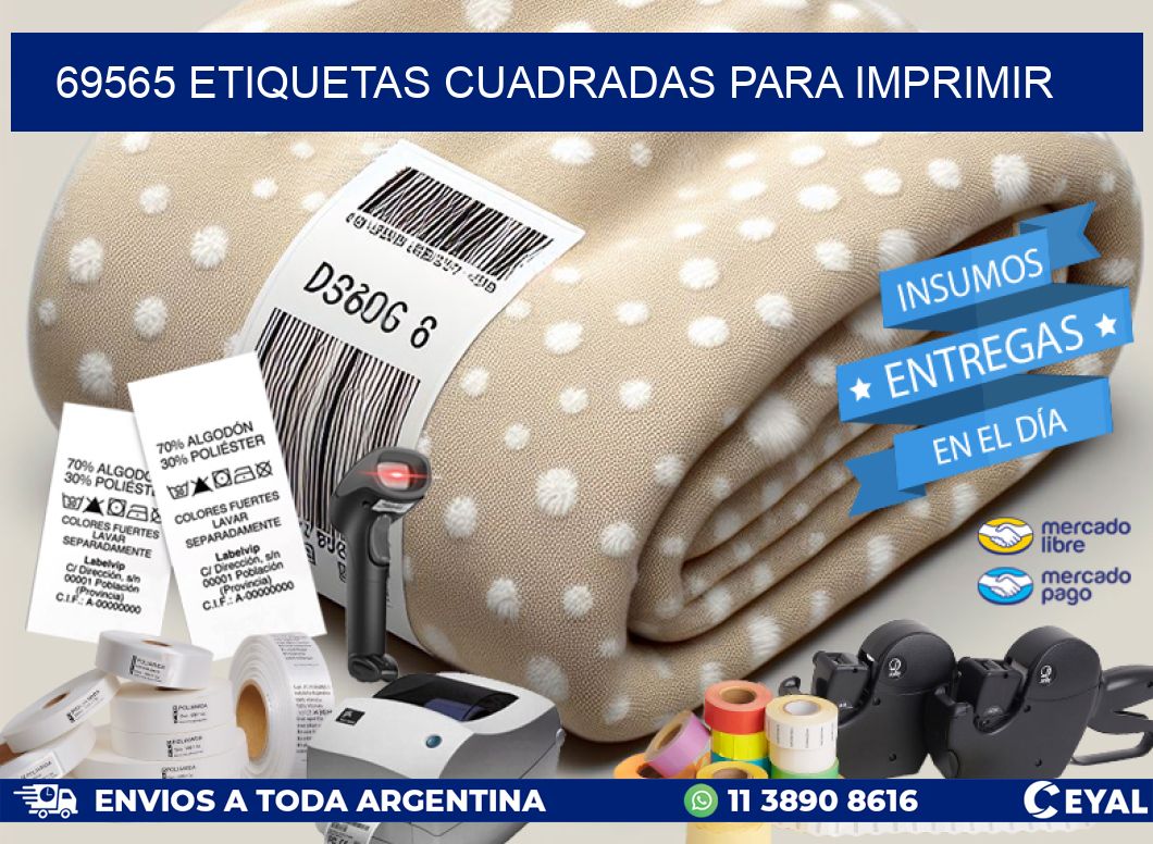 69565 Etiquetas cuadradas para imprimir