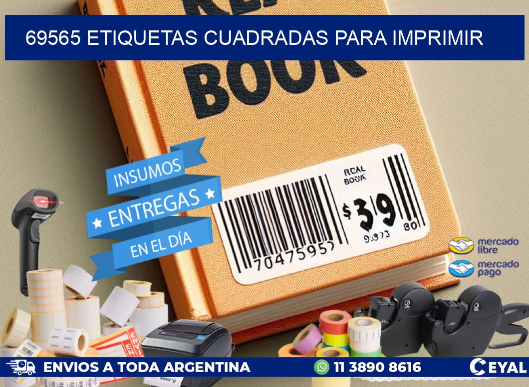 69565 Etiquetas cuadradas para imprimir