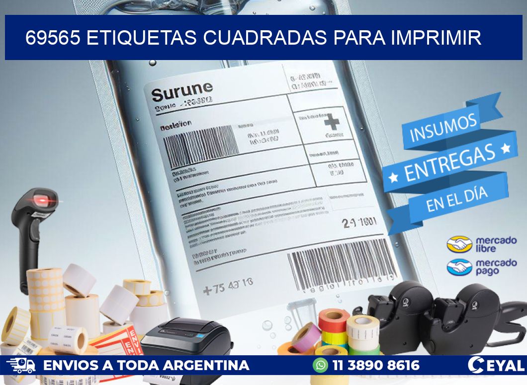 69565 Etiquetas cuadradas para imprimir