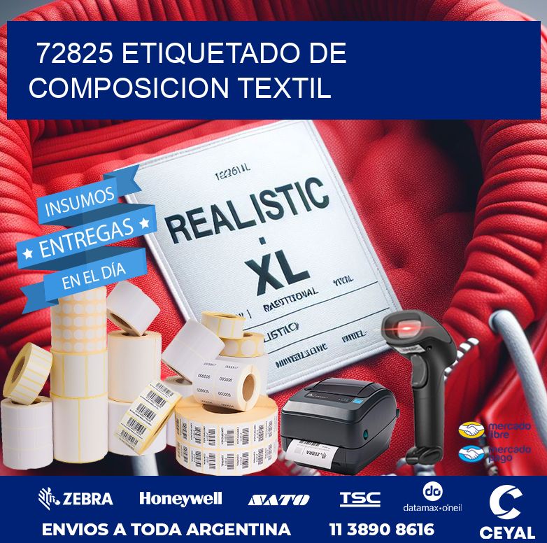 72825 ETIQUETADO DE COMPOSICION TEXTIL
