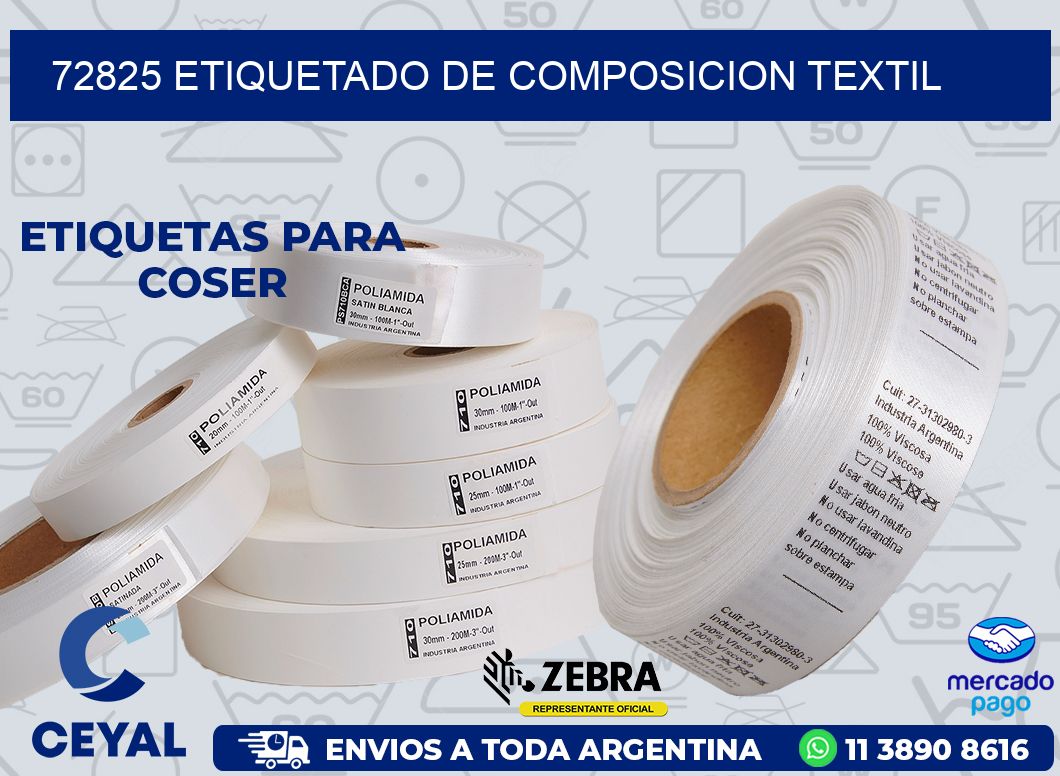 72825 ETIQUETADO DE COMPOSICION TEXTIL