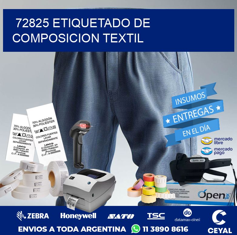 72825 ETIQUETADO DE COMPOSICION TEXTIL