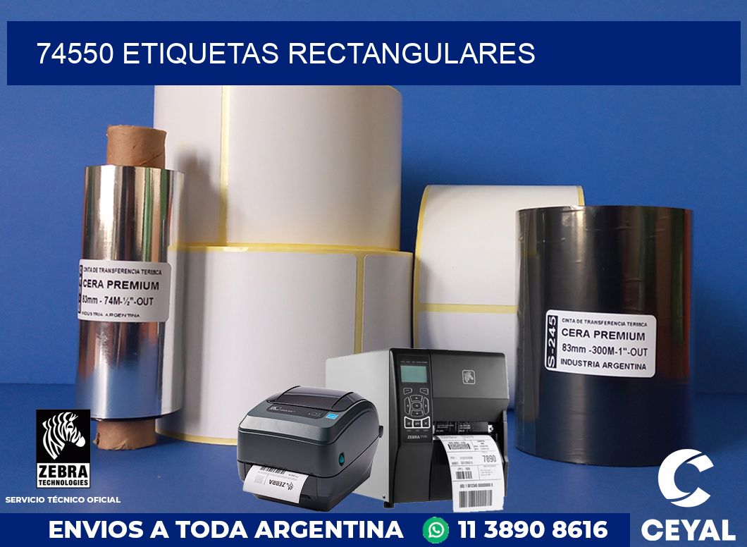 74550 etiquetas rectangulares