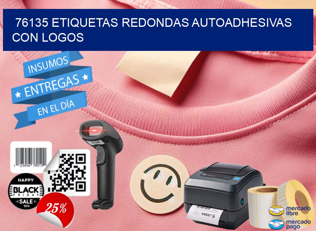 76135 ETIQUETAS REDONDAS AUTOADHESIVAS CON LOGOS