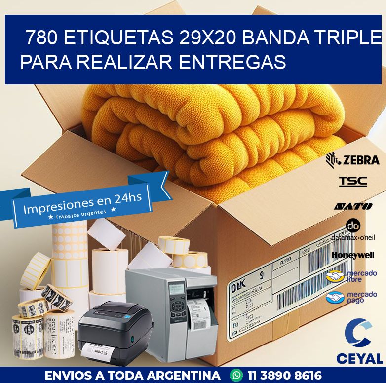 780 ETIQUETAS 29X20 BANDA TRIPLE PARA REALIZAR ENTREGAS
