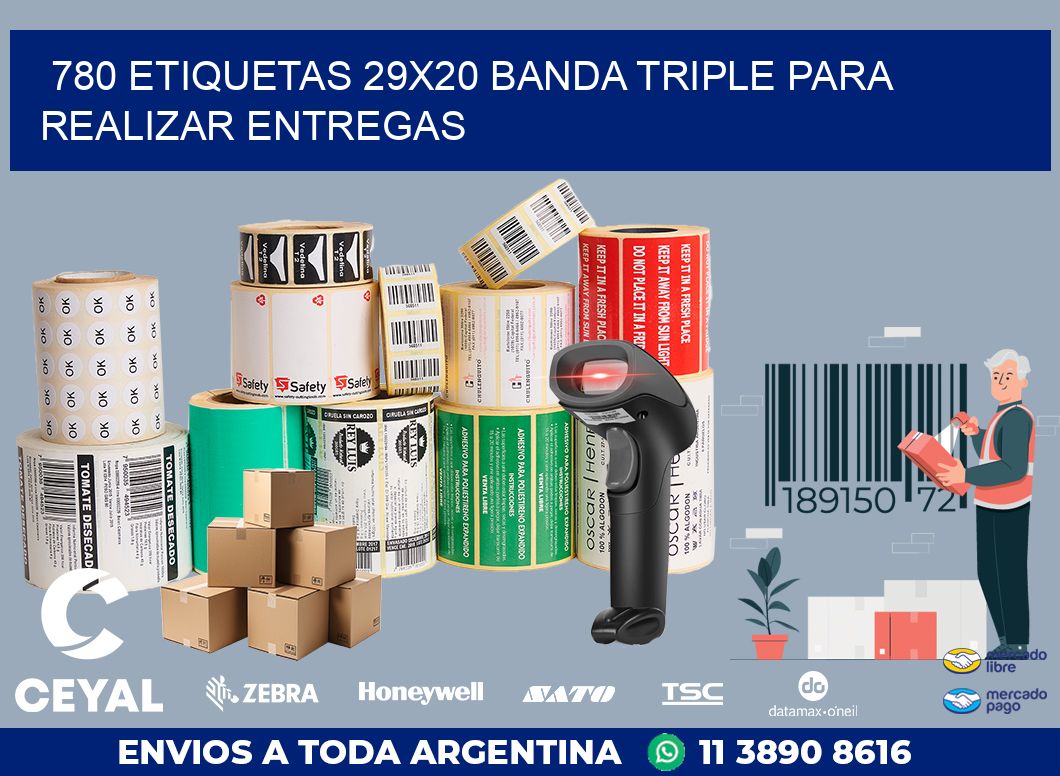 780 ETIQUETAS 29X20 BANDA TRIPLE PARA REALIZAR ENTREGAS