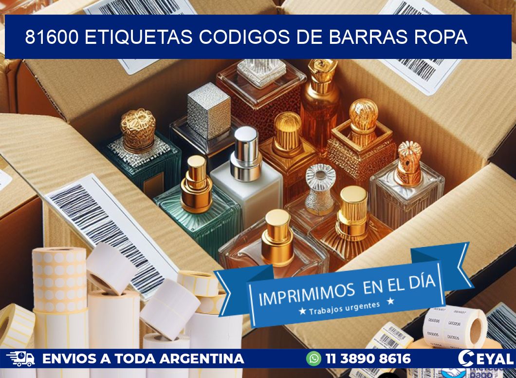 81600 ETIQUETAS CODIGOS DE BARRAS ROPA