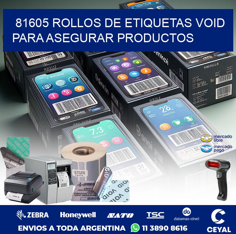 81605 ROLLOS DE ETIQUETAS VOID PARA ASEGURAR PRODUCTOS