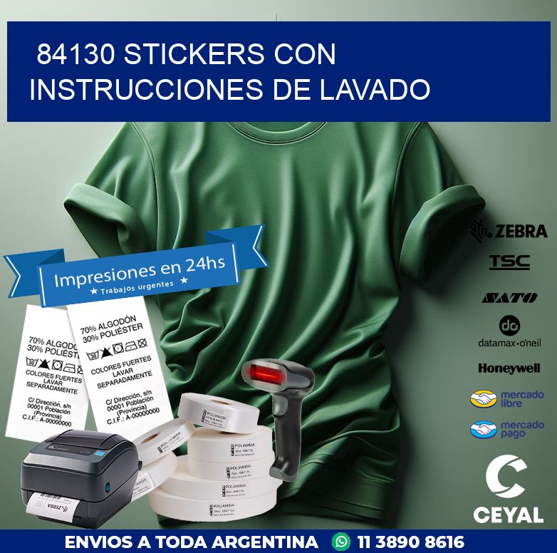 84130 STICKERS CON INSTRUCCIONES DE LAVADO