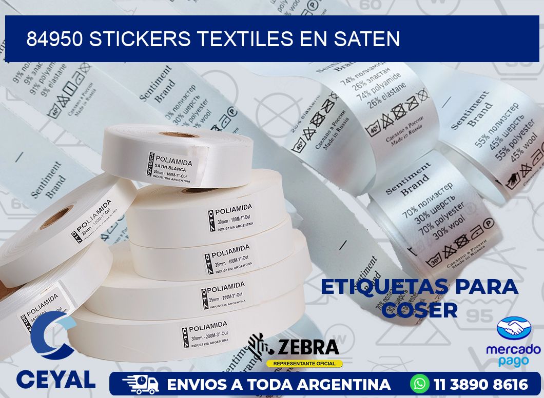84950 STICKERS TEXTILES EN SATEN