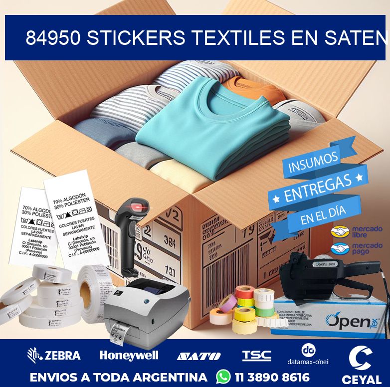 84950 STICKERS TEXTILES EN SATEN