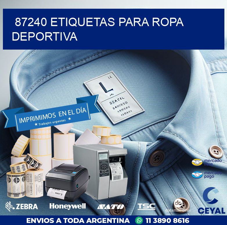 87240 ETIQUETAS PARA ROPA DEPORTIVA