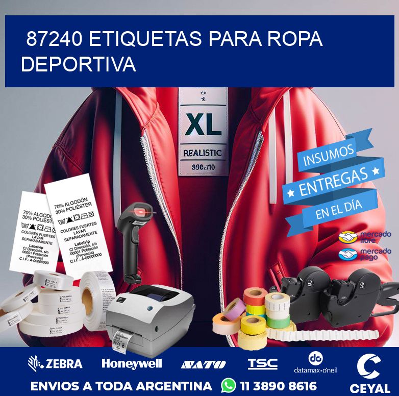 87240 ETIQUETAS PARA ROPA DEPORTIVA