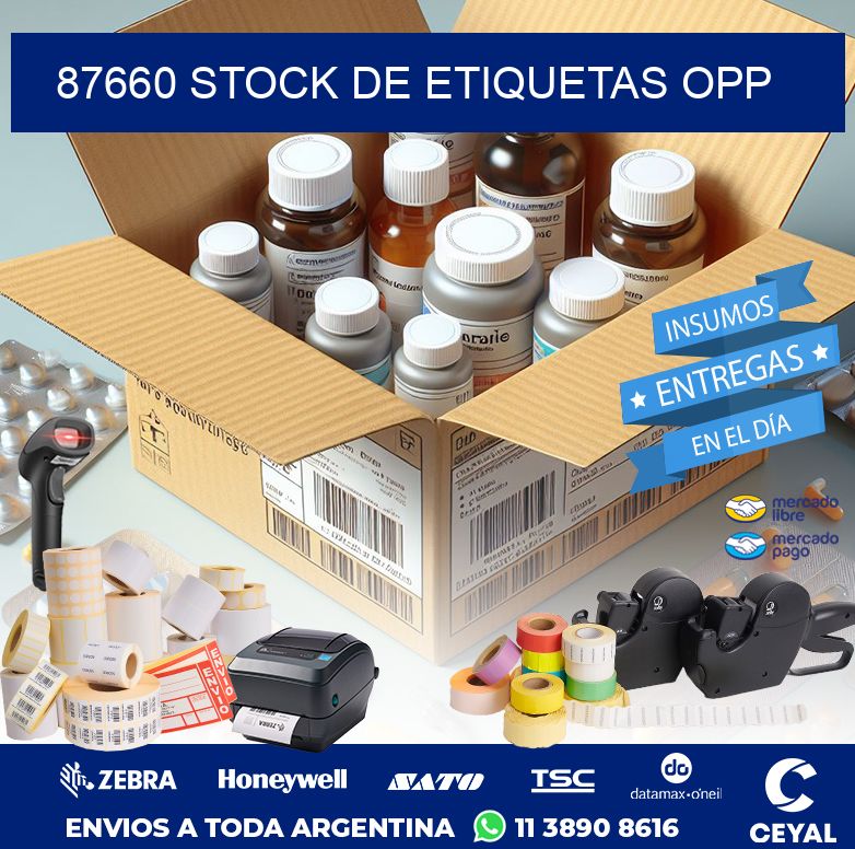 87660 STOCK DE ETIQUETAS OPP